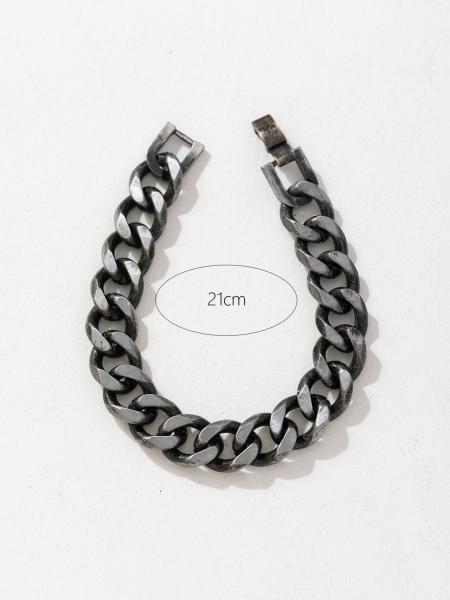 Hot Sale Men Metal Gun Black Chain Bracelets Miami Cuban Link Chain Bracelet for Men and Women Girls Jewelry Gifts