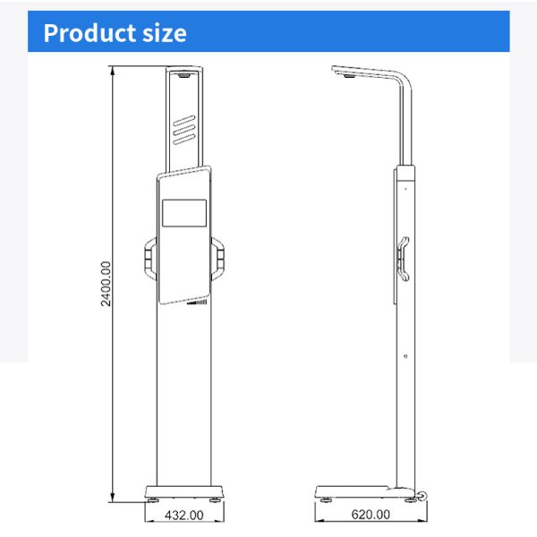 19 Inch LCD Touch Screen End Steel Body Analyzer Machine for Android Health Checkup