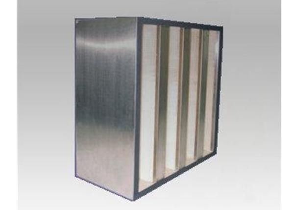 V Bank Air Filter Glass Fiber Media H13 H14 Grade With EVA Gasket