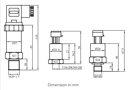 High Precision 20mA 600bar Ceramic Automotive Oil Pressure Sensor