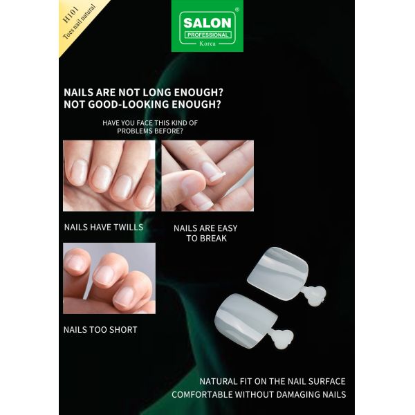 Natural Color False Toenails Set Full Cover Acrylic Toes Nail for Salon-Finish Nail Art