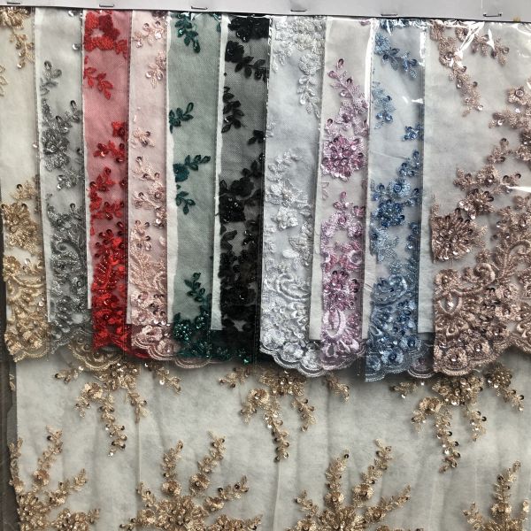 High Quality Easily Customizable Luxury 3D Sequin Beaded African Embroidery Lace Fabric for Girls Women's Dress Party Dress