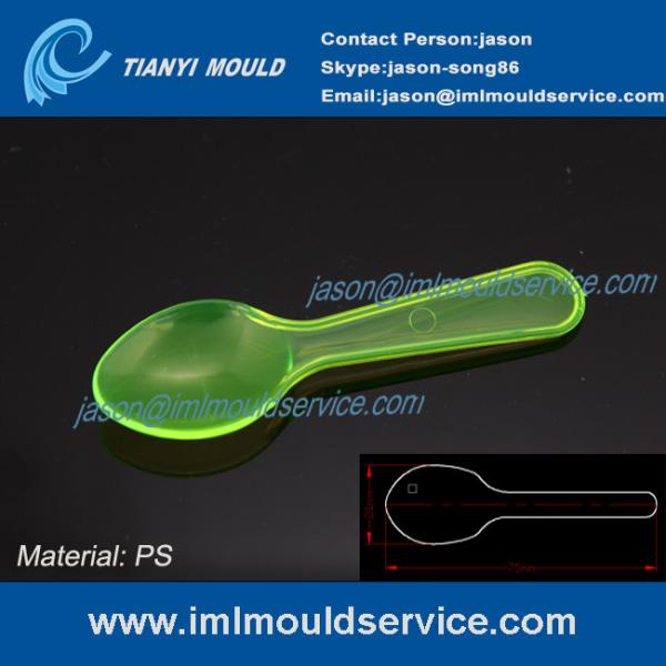 PS colored plastic disposable tasting spoon/ coffee spoon/ dessert spoon/cake spoon mould
