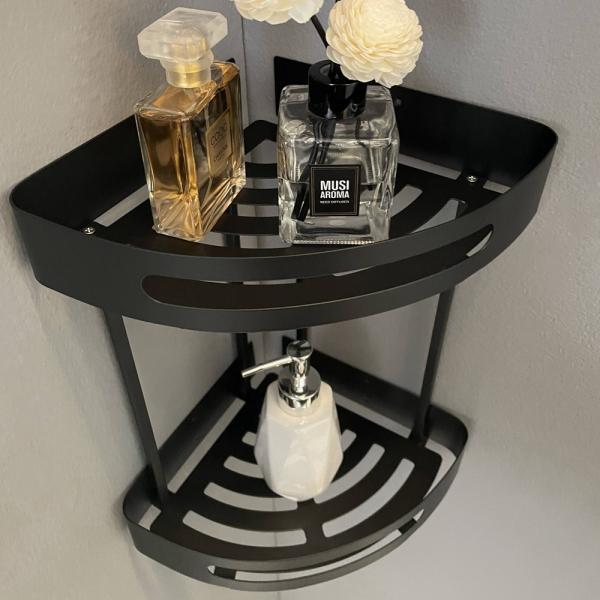 Wall Mounted SS304 Bathroom Storage Shelves Double Layer Corner Racks
