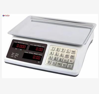 Balance commerciale numérique ABS de 40 kg en acier inoxydable et avec batterie rechargeable 4V ou 6V