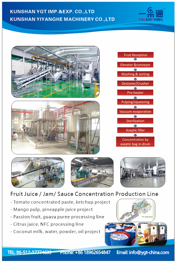 2-5Ton Per Hour Mango Juice Production Line SUS304 Light Processing