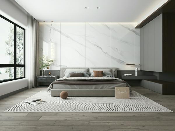 White Polished Glazed Porcelain Tile 900x1800mm Anti-Slip