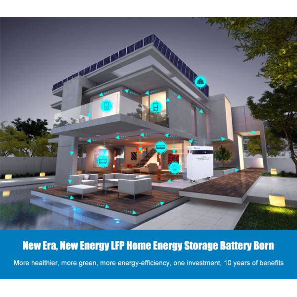 батарея 10КВ 200ах силы ЛифеПО4 силы батареи солнечной энергии 48В 51.2В для домашней пользы