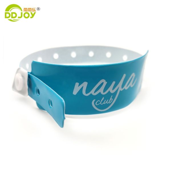 Clear Identification PVC Button Bracelets One Time and Customized Design for Hotels
