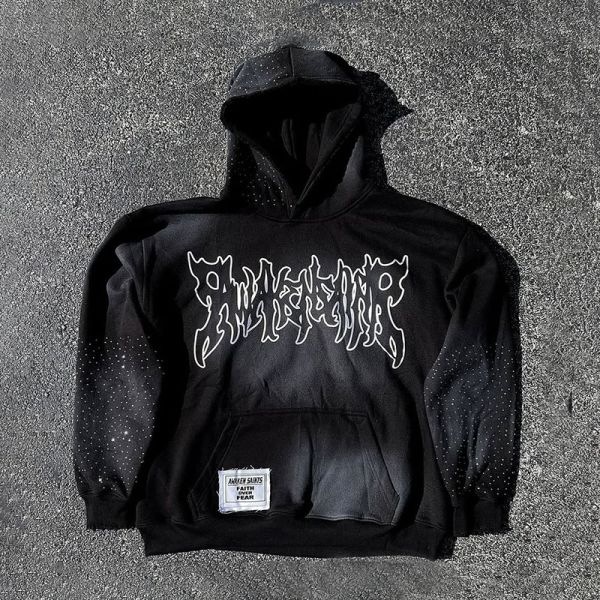 Silk Screen Printing French Terry Fleece Hoodie Streetwear Mens Hoodies Autumn Season