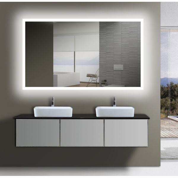 ETL Certified Frameless Backlit Light Up Wall Mirror For Bathrooms