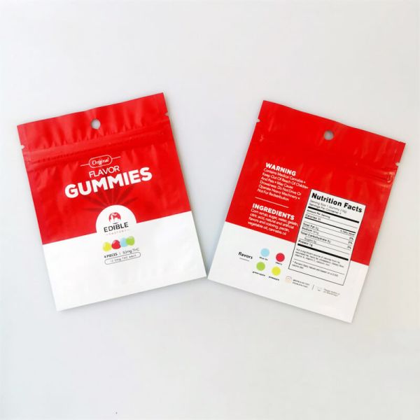 Трехсторонняя печать Гумовая Mylar трава упаковка Пластиковая упаковка мешок с молнии и отверстие