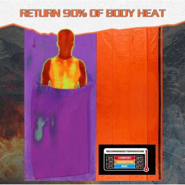 Спальный мешок для выживания на открытом воздухе спальное одеяло для экстренных случаев многоразовое использование