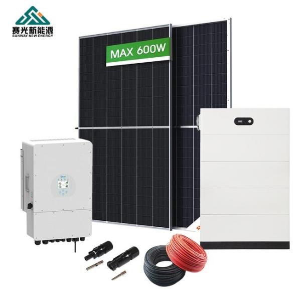 Kit complet de système solaire hybride pour la maison 5000w 6000w 8000w avec batterie Lifepo4