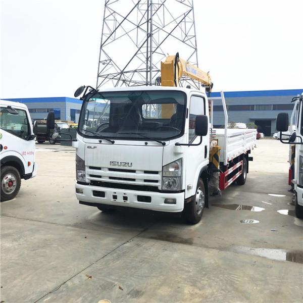 Isuzu ELF XCMG braço reto 5 toneladas caminhão montado guindaste para construção municipal