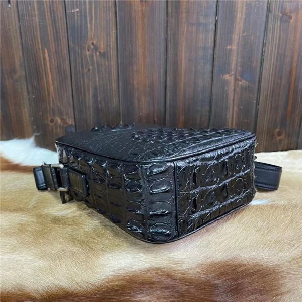 Authentic Crocodile Skin Men's Small Mini Shoulder Bag Flap Purse Genuine Alligator Leather Male Casual Messenger Bag