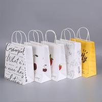 Reusable  flat bottom paper bags christmas paper gift bags paper twist handle bags