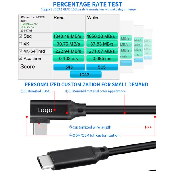 5A 100W Nylon Braided USB Cable PD 0.2M 5M USB C To USB C Data Cable