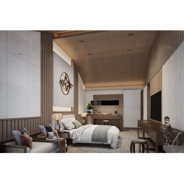 OEM/ODM Customized Solid Wood Frame King Queen Size Furniture Series for Hotel/Apartment/Resort/Villa