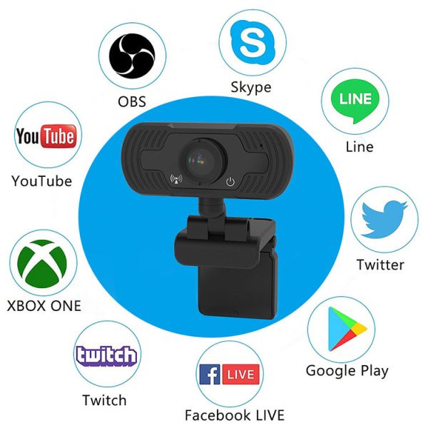 Built In Mic Full HD 1080p Megapixels Webcam USB Camera