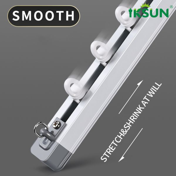 0.7-4.5m Stretchable Aluminium Telescopic Curtain Track Adjustable Rail For Living Room