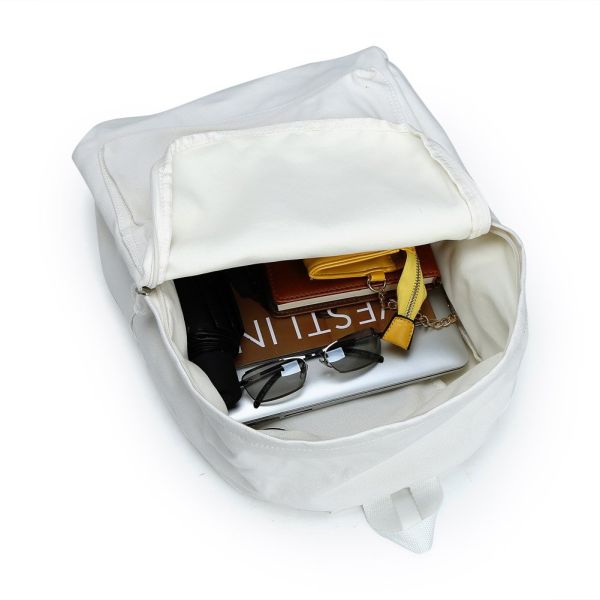 DIY Durable Kids Backpack , Laptop Travel Backpack Natural White Portable Leisure