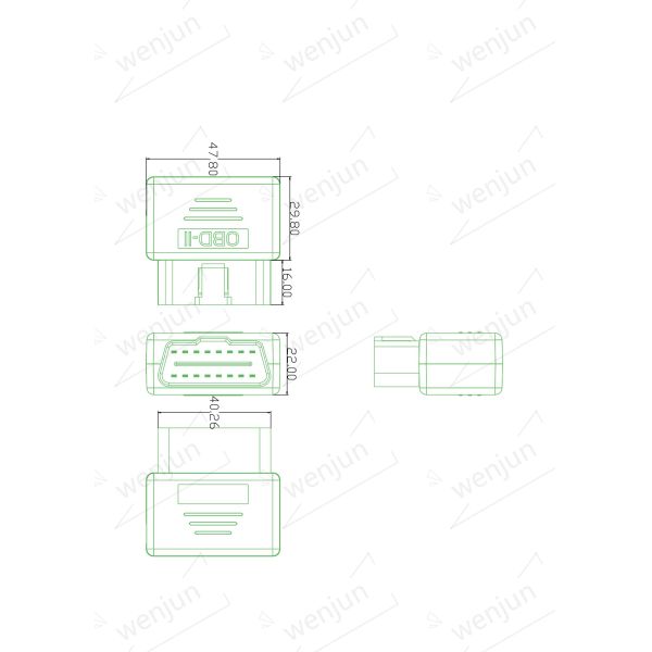 Переходник штепсельной вилки OBD2 ABS PA66 латунный для автоматических диагностических приборов