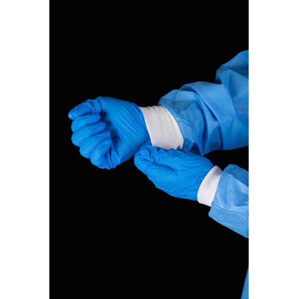 Ultrasonic Heat Seal SMS Disposable Surgical Gown Waterproof With Knitted Wrist