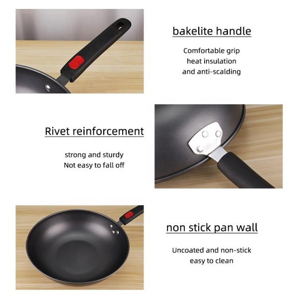 Wholesale TOP Seller Cookware 32/34 CM Fry Woks Cast Iron Cooking Pan  Big Frying Pan For Kitchen