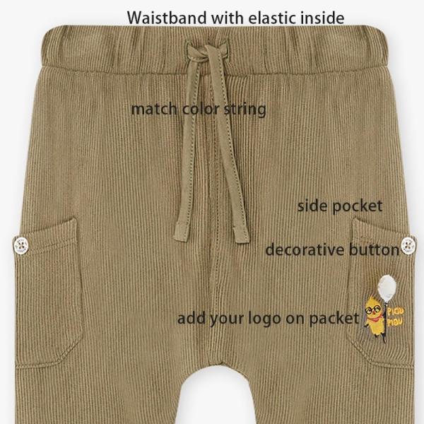 Toddler Boy Trouser Solid Color Corduroy Baby Casual  Harem Pants