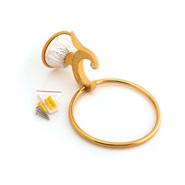 Классический дизайн Стенные аксессуары для ванной комнаты Полотенце кольцо латунь и цинк сплав