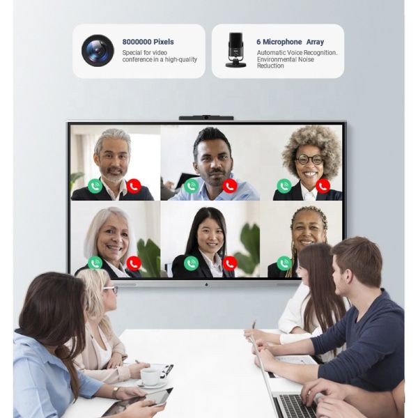 75 Inch All In One PC Smart Interactive Whiteboard 4k Touch Screen Panel For School