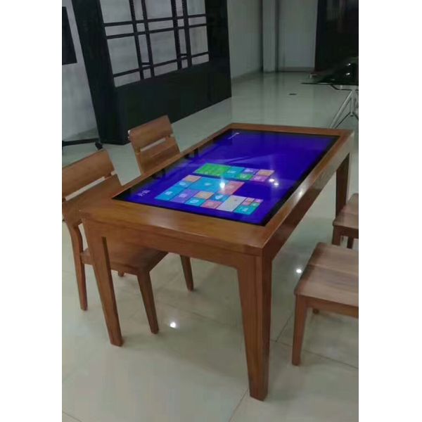 Waterproof Study Screen Coffee Table 43'' Interactive Kiosk Multi-Touch Screen Gaming Smart Coffee Table