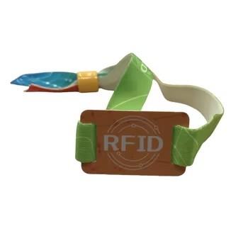 Customized 13.56Mhz NFC Tag Wristband Woven RFID Wristbands For Events