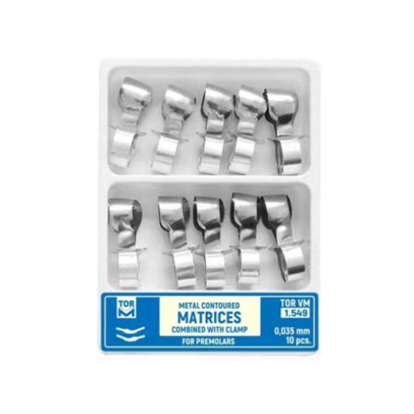 TOR VM 1.301/1.302/1.320 Dental Saddle Flat Matrices 12 pcs Small Medium Large MFDS Approved Manual Power Source