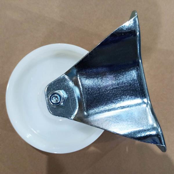 Le type rigide roulette solide directionnelle blanche de plat supérieur de 4 pouces de roue de roulettes en nylon de pivot roule industriel