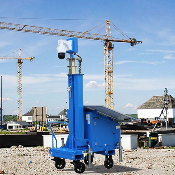 Automatic Lifting Mast Solar Light Tower Durable Using Portable Generator Light Tower