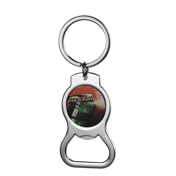 Decorative Sublimation Metal Keyrings With Bottle Opener European And American Style
