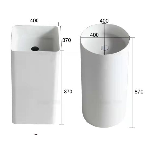 Eco-friendly Bathroom Hand Wash Basin with Solid Surface Material and Customized Size