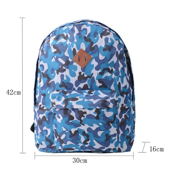 Camo Inventory School Laptop Backpack Stationery Outdoor Traveling Navy Blue