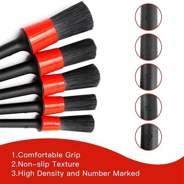 Vente à chaud 5pcs Ultra Soft PP brosse de détail pour l'intérieur de la voiture détail