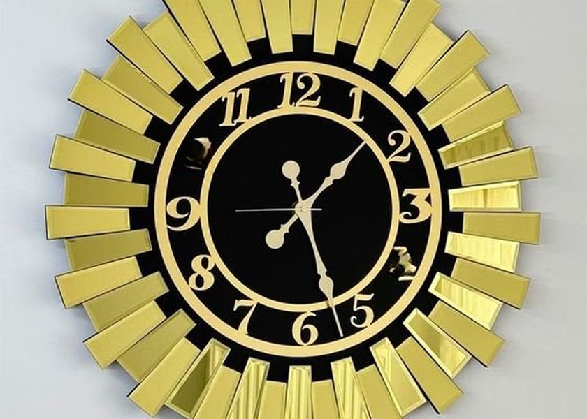Opulent Copper Mirror Wall Clock with Silent Movement and Customizable Design