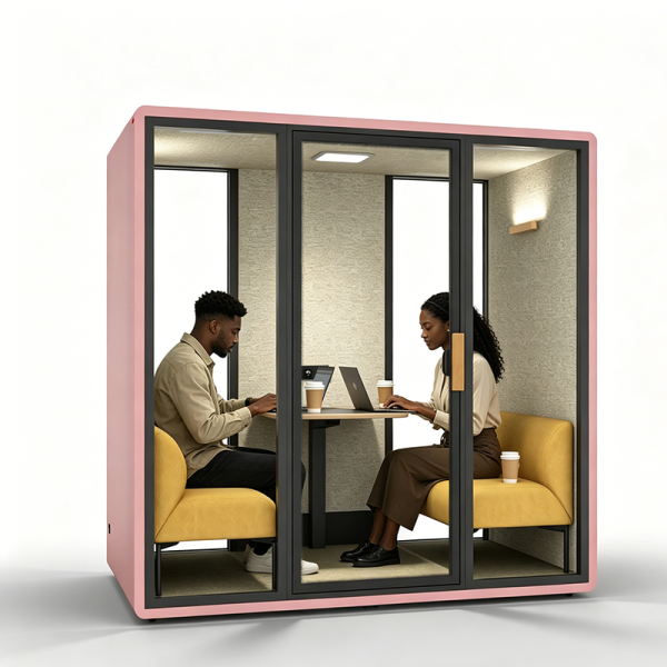 Laminated Glass Soundproof Meeting Pods Acoustic Silent Booth Office 30dB~35dB