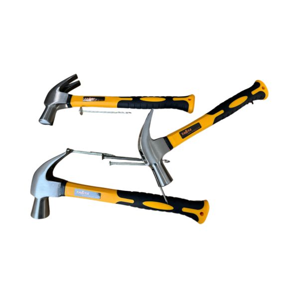 Claw hammer with fiberglass handle