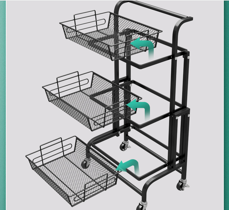 Anti Corrosion Telescopic 25kg Bearing Metal Trolley Cart