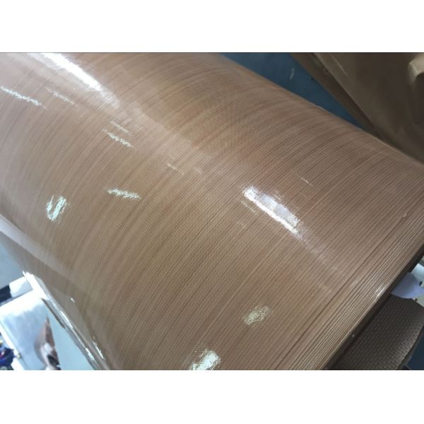 Beige Adhesive PTFE Coated Fiberglass Fabric with Smooth Surface and Aging Resistance for High-Temperature Applications