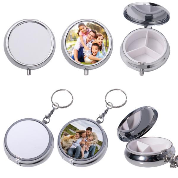 Boîte ronde de pilules de sublimation avec insert en aluminium pour l'impression par sublimation