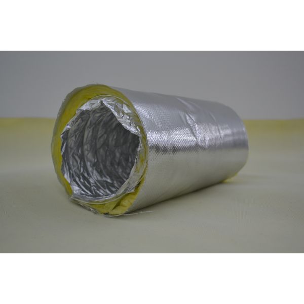 Round Insulated Flexible Air Duct Aluminum Foil / Fiberglass Insulated Flexible Pipe
