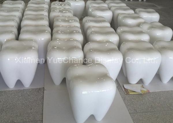 Custom Teeth Shape Fiberglass Furniture White Color Fiberglass Stool Nice Appearance