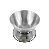 Stainless Steel Digital Kitchen Scale with Bowl Portable Battery-Powered Food Weighting Scale